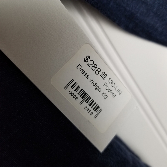 Studio 412 Womens Blue Linen Long Sleeve Dress Size XL Quiet Luxury Minimalist - Picture 5 of 12